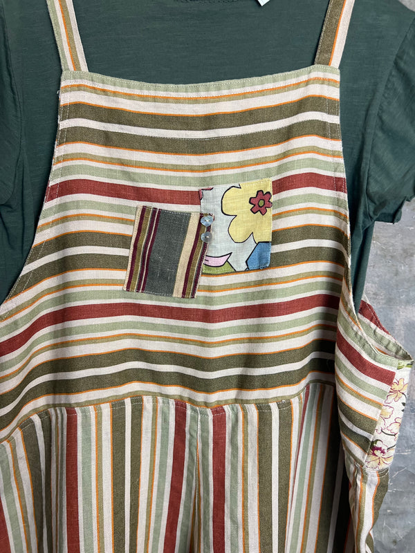 5561 OOAK Patch Linen Overalls-The Mildred