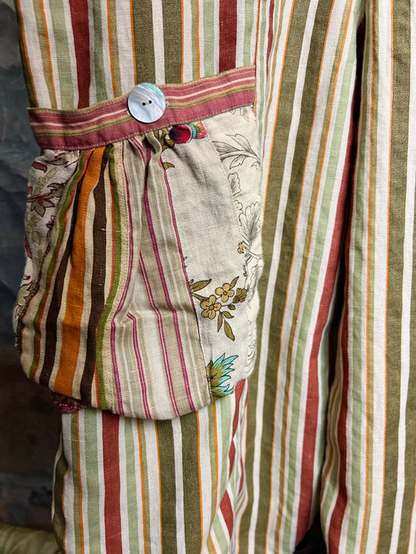 5561 OOAK Patch Linen Overalls-The Esther