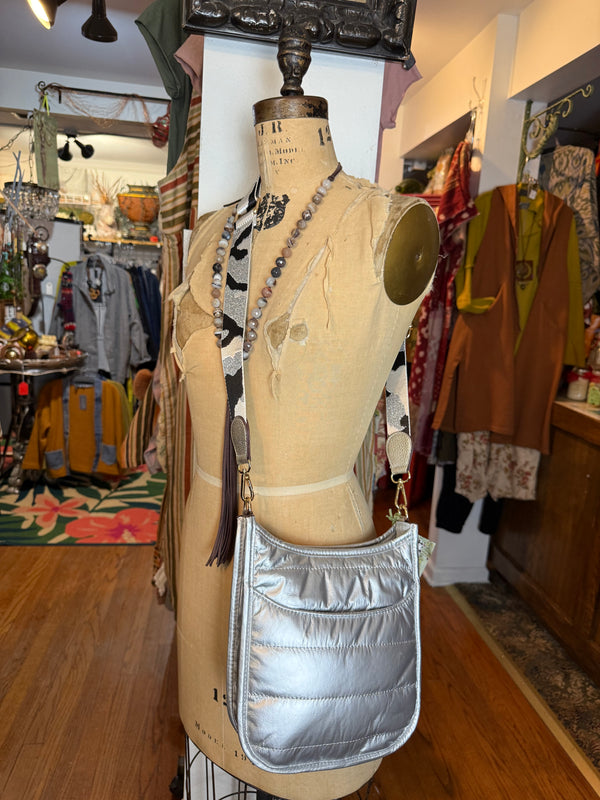 The Puffer Crossbody-Silver Marshmallow