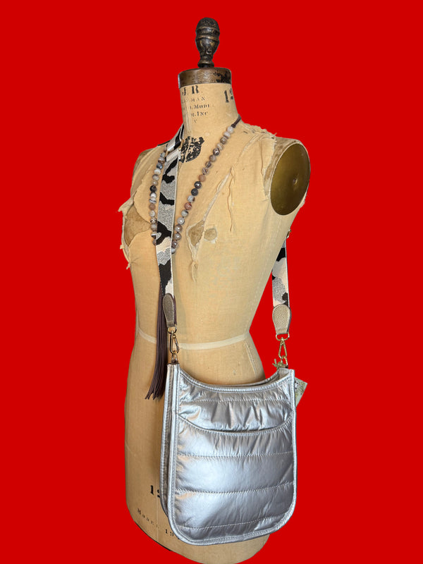 The Puffer Crossbody-Silver Marshmallow