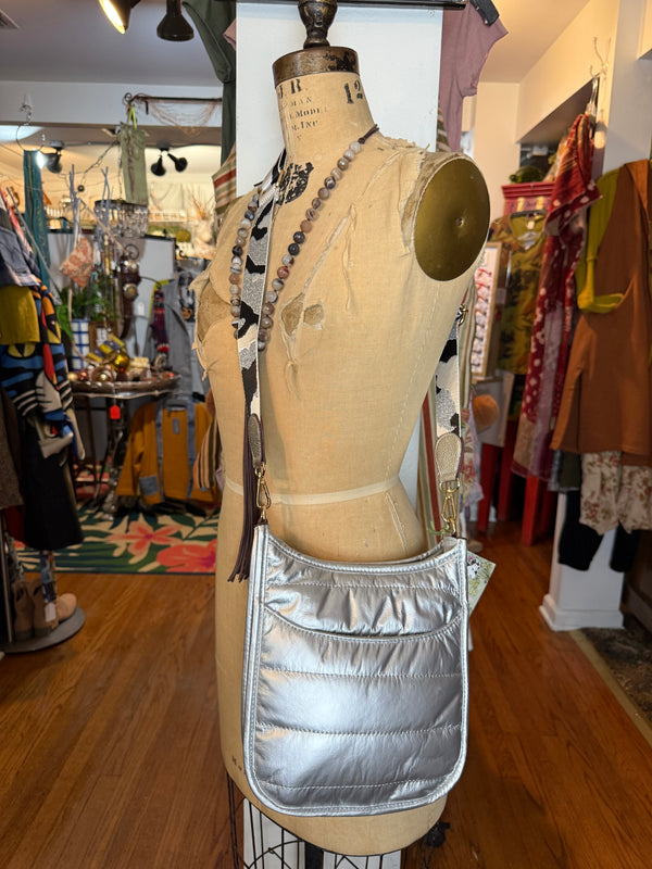 The Puffer Crossbody-Silver Marshmallow