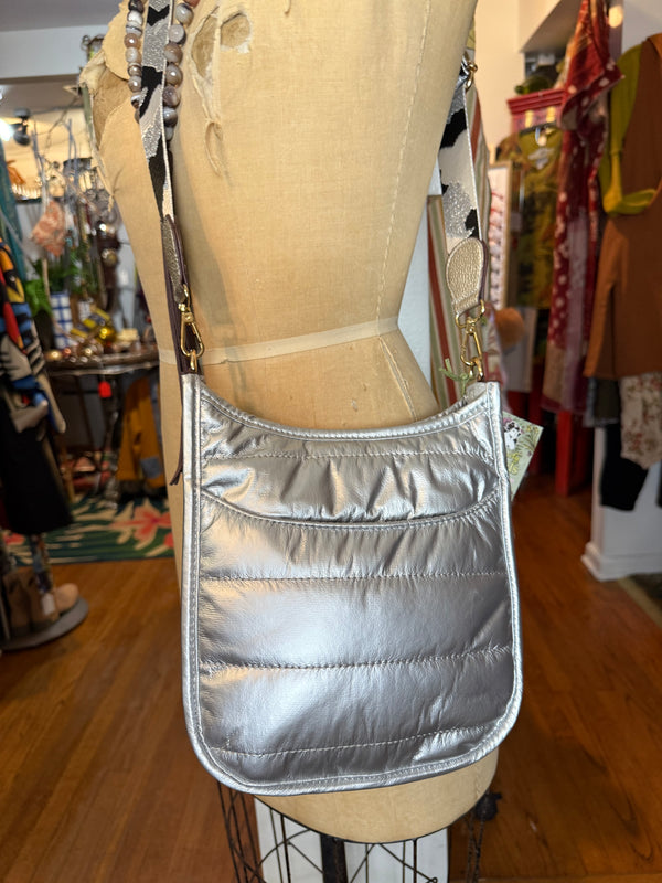 The Puffer Crossbody-Silver Marshmallow