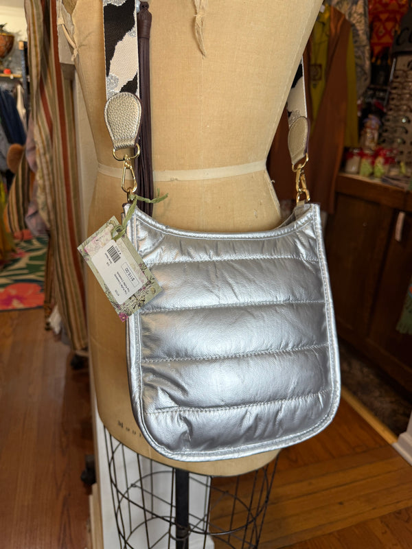 The Puffer Crossbody-Silver Marshmallow