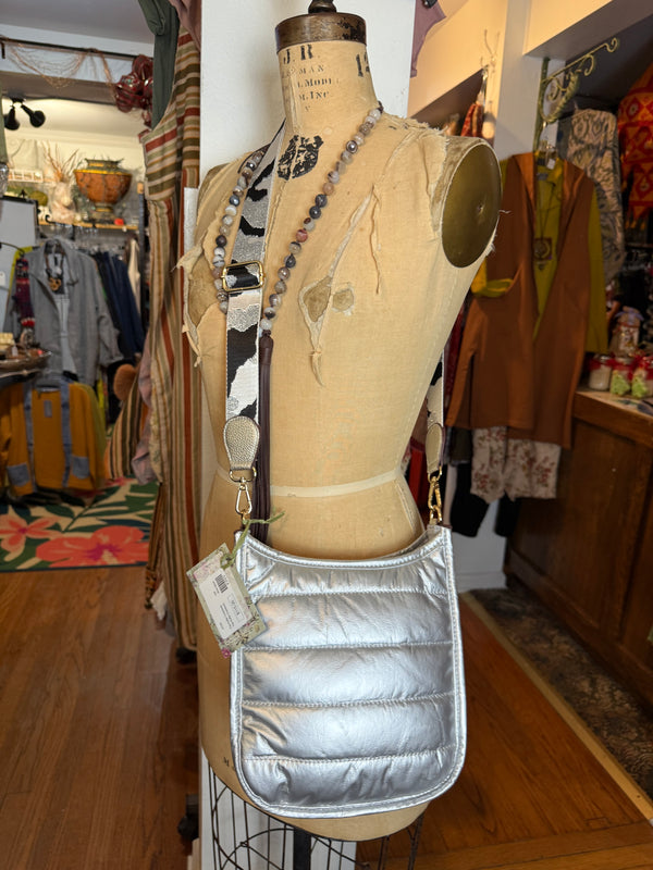 The Puffer Crossbody-Silver Marshmallow