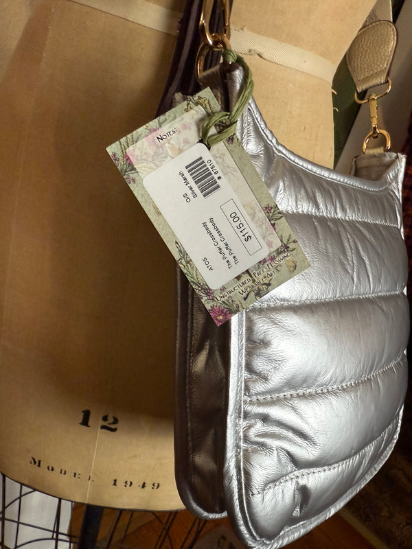 The Puffer Crossbody-Silver Marshmallow