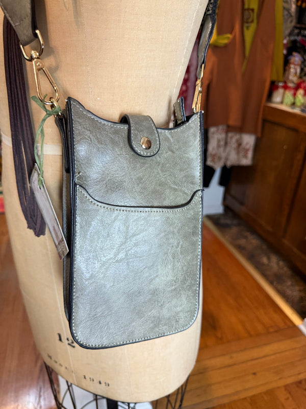 0003A Tall Tales Slim Vertical Crossbody Bag-Stone