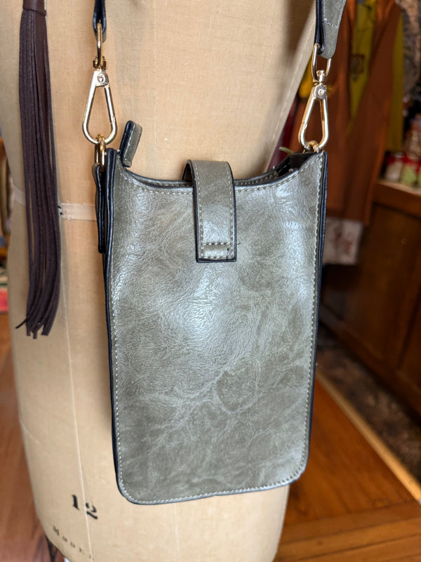 0003A Tall Tales Slim Vertical Crossbody Bag-Stone