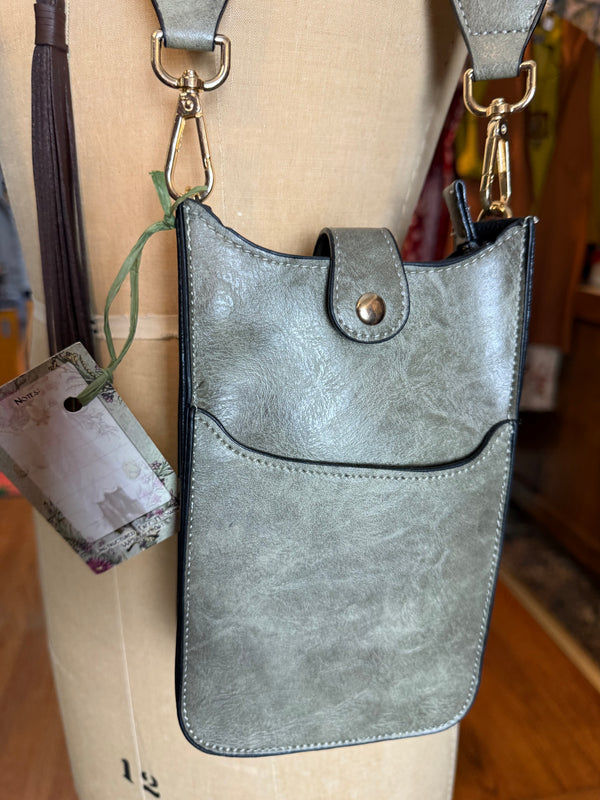 0003A Tall Tales Slim Vertical Crossbody Bag-Stone