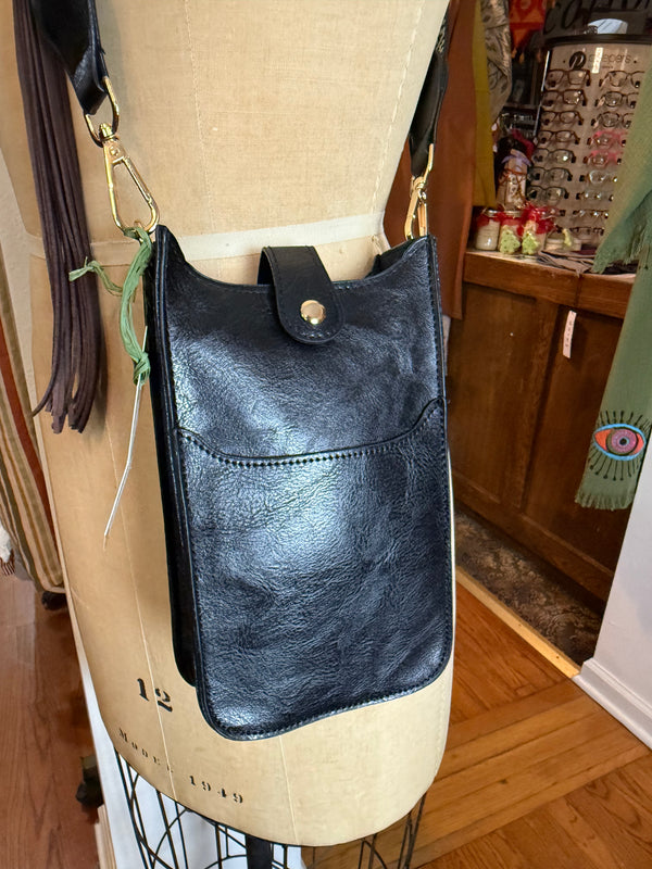 0003A Tall Tales Slim Vertical Crossbody Bag-Black