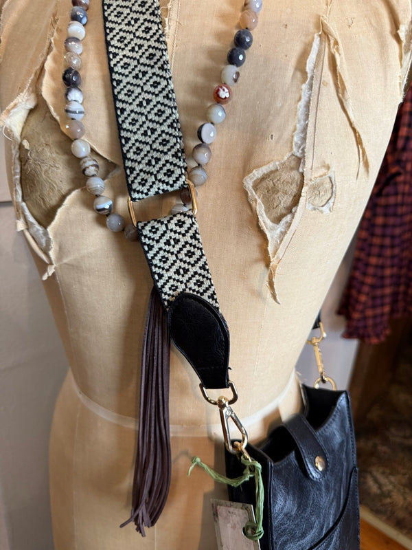 0003A Tall Tales Slim Vertical Crossbody Bag-Black