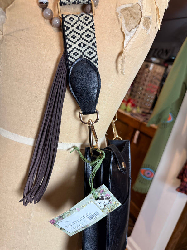 0003A Tall Tales Slim Vertical Crossbody Bag-Black