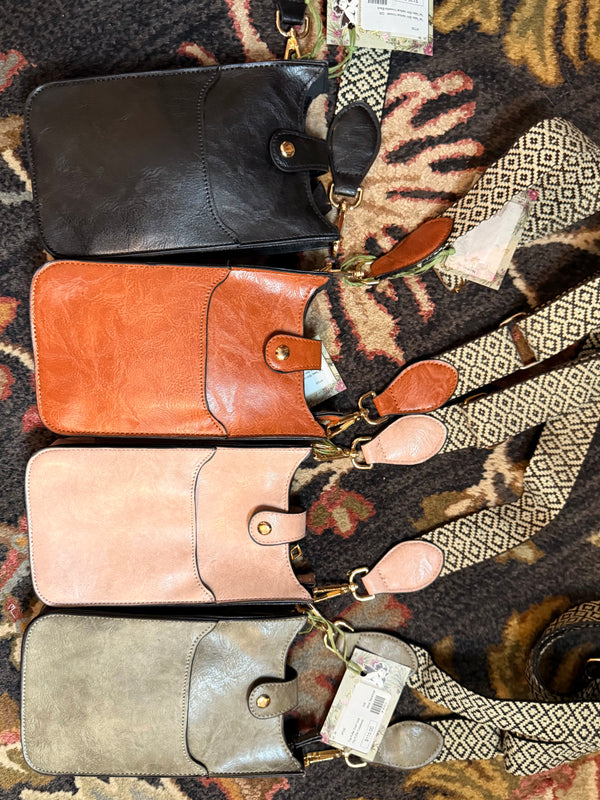 0003A Tall Tales Slim Vertical Crossbody Bag-Cognac