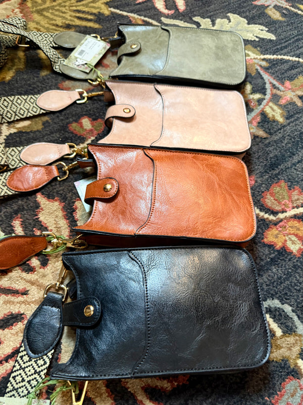 0003A Tall Tales Slim Vertical Crossbody Bag-Cognac