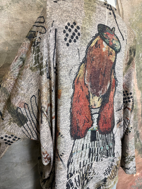 T959CN L/SLV Dolman Top-Puppuccino