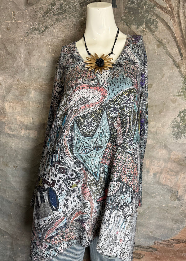 T1356BEG Vneck Tunic