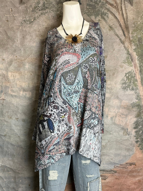 T1356BEG Vneck Tunic