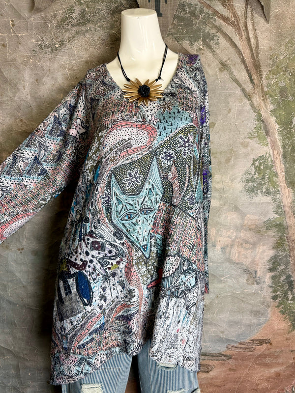T1356BEG Vneck Tunic