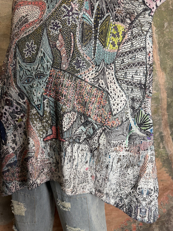 T1356BEG Vneck Tunic