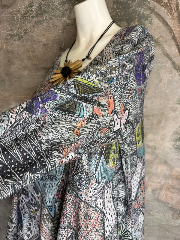 T1356BEG Vneck Tunic