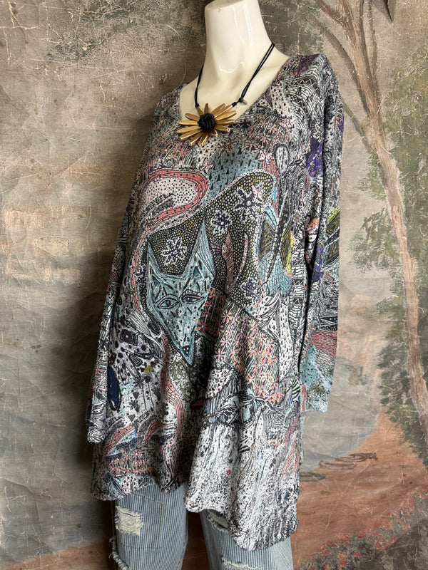 T1356BEG Vneck Tunic