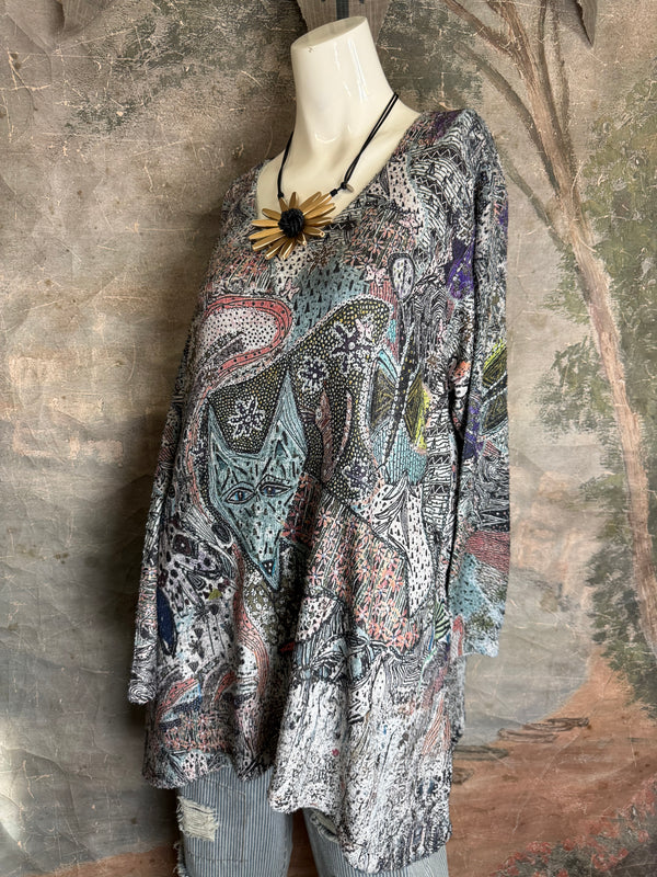 T1356BEG Vneck Tunic
