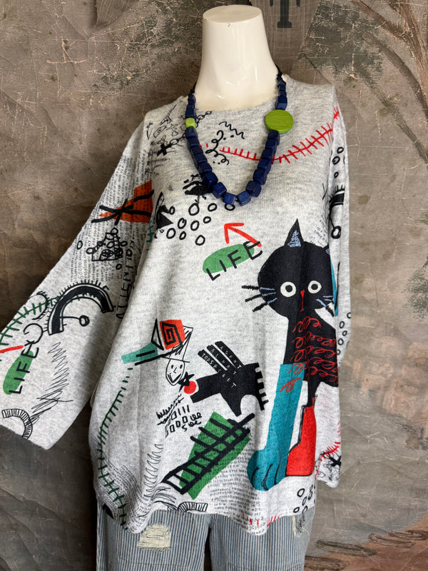 T1772SE Grey Soft Knit Sweater-Agent Bootsie