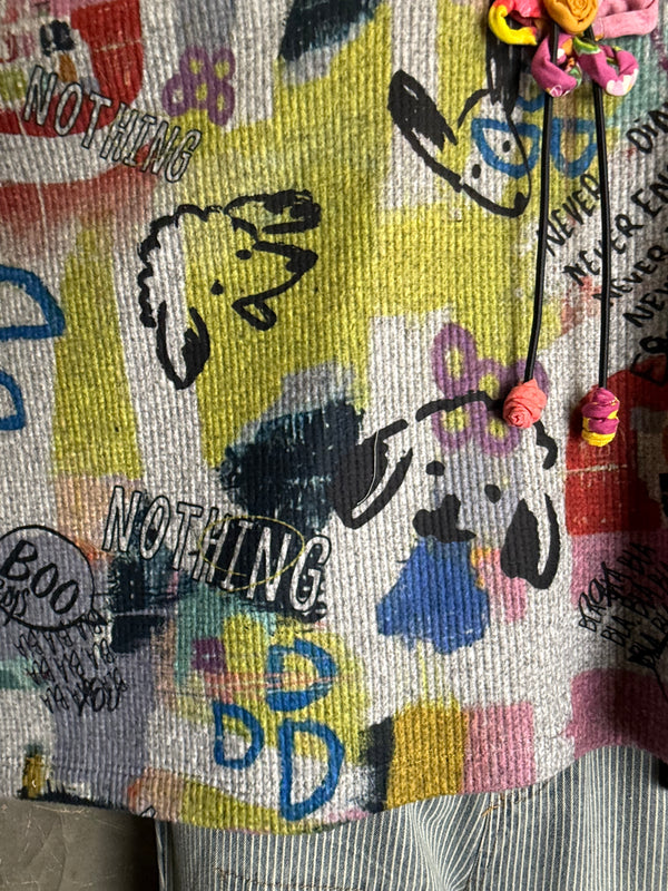 T1098BR O/S Cowlneck Poncho-wild pups