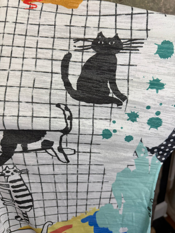 T9950 V-neck S/Slv Burnout Top-Kitty Lounge