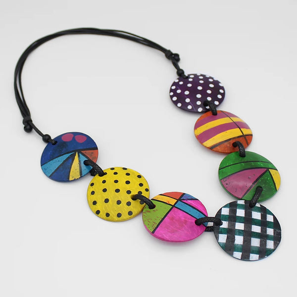 LS24N05 Colorful Disc Necklace