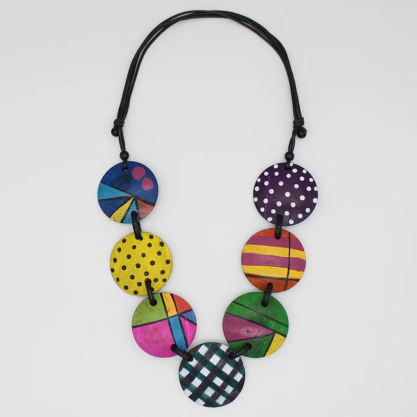 LS24N05 Colorful Disc Necklace