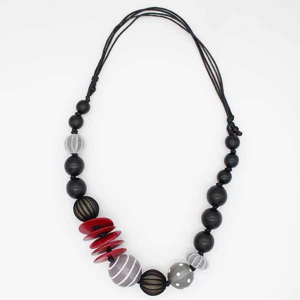 S25 Amara Necklace-Black/Red
