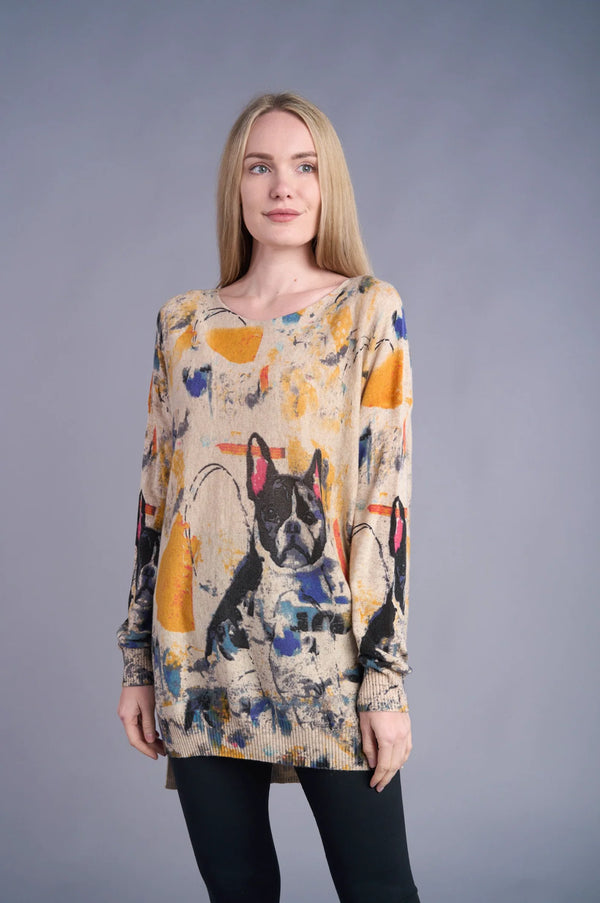 25704 Icon Print Sweater-Frenchy