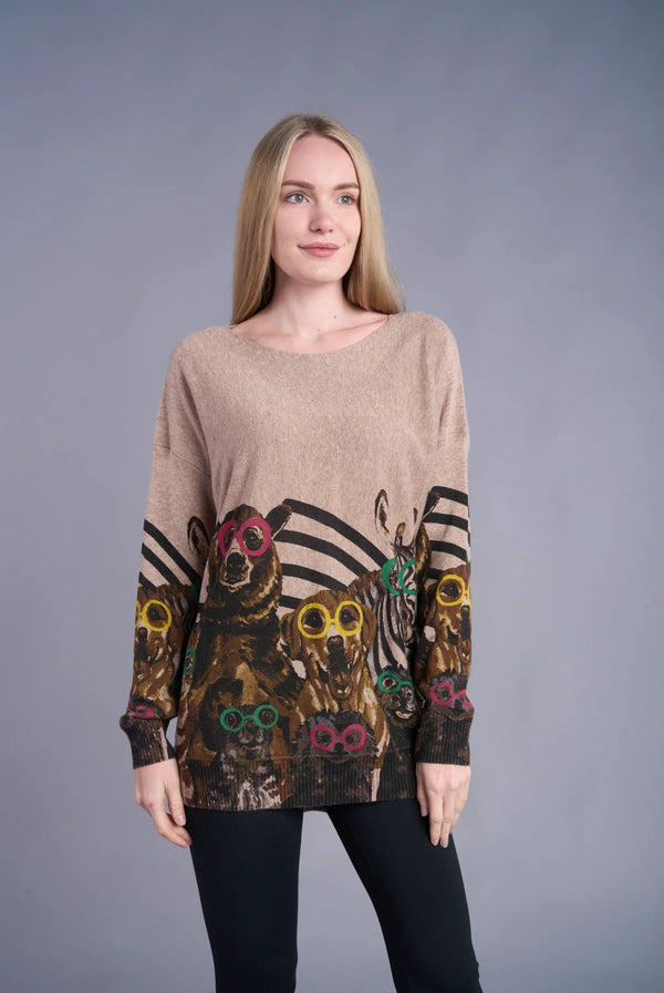 25704 Icon Print Sweater