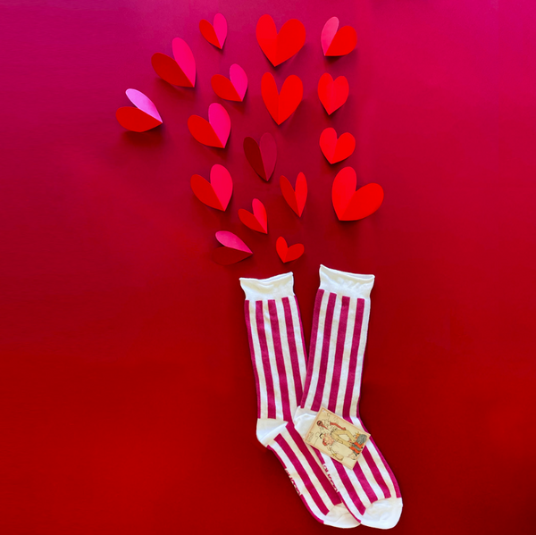 WW18 Iconics 7 Crew Socks-Pink/white