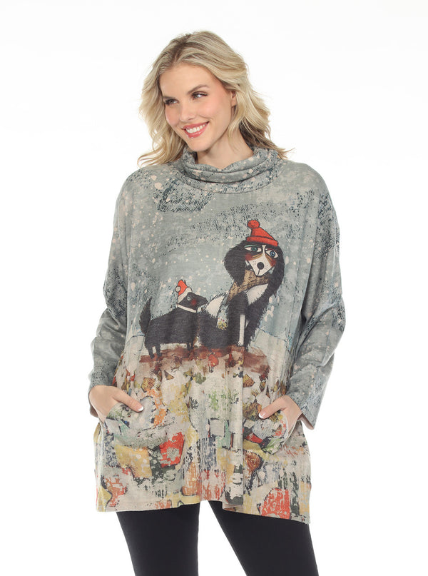 T1097 Cowlneck Dolman Slv Top-Jolly Buddy