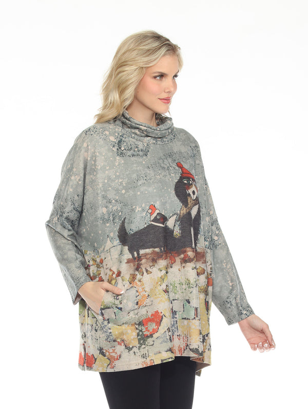 T1097 Cowlneck Dolman Slv Top-Jolly Buddy