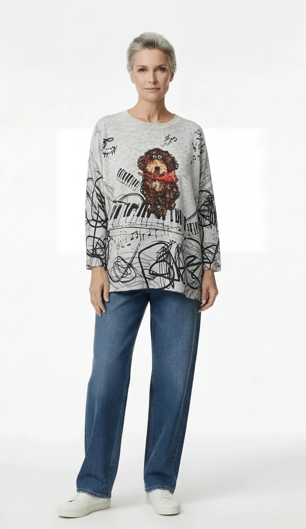 T1772SE Grey Soft Knit Sweater-Elton
