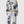 Load image into Gallery viewer, Grey loose pocket pants with abstract geometric print design, wide leg casual style, elastic waist, white sneakers - 4
