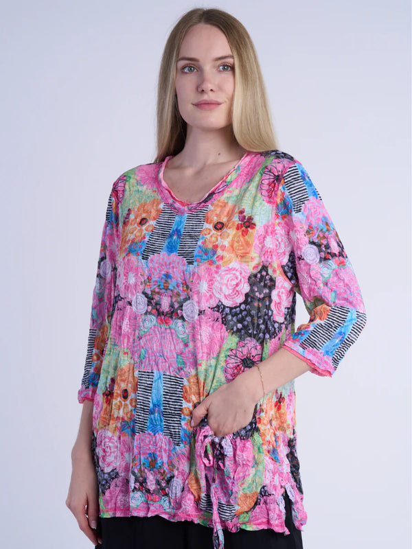 25015 Crinkle One Pocket Top