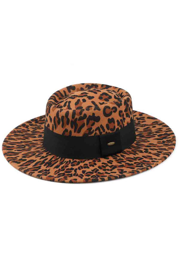 C.C Leopard Telescope Felt Hat