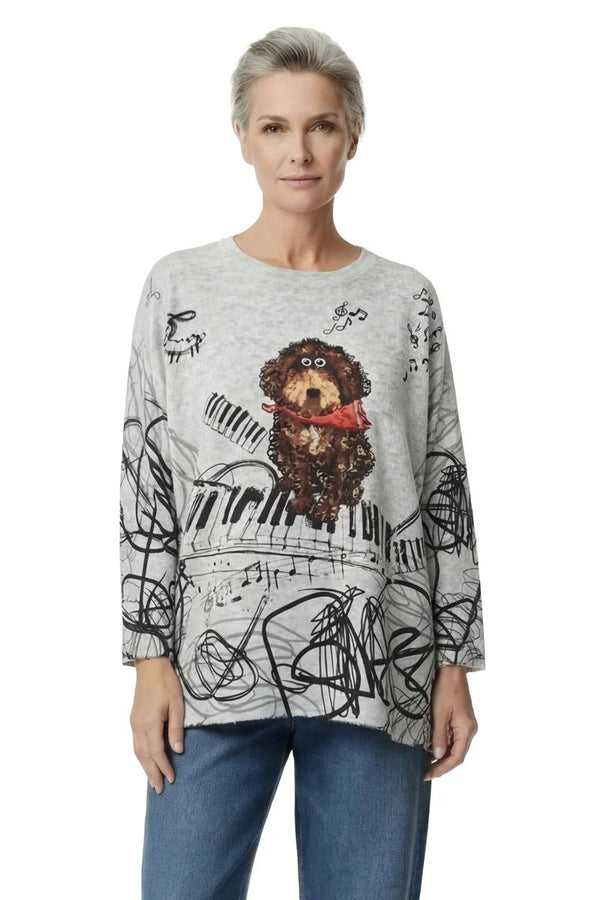 T1772SE Grey Soft Knit Sweater-Elton