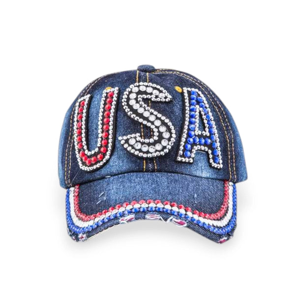 HT277 Embellished Denim BB Cap