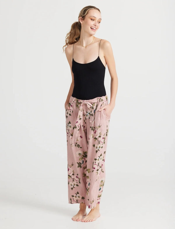 5202 Eva Floral Pant-Pink