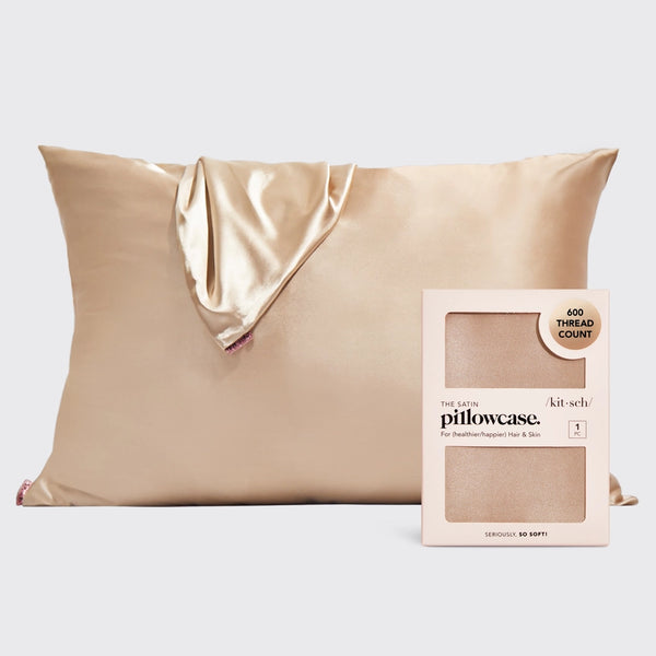 KITSCH Silky Satin Pillowcase-Champagne