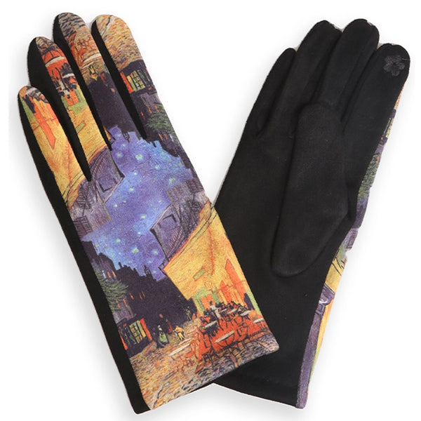 Artisan Portrait Suede Gloves-Café Terrace