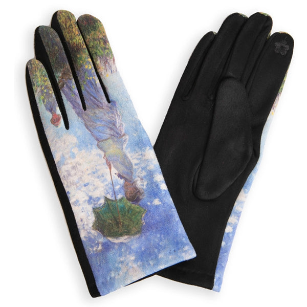Artisan Portrait Suede Gloves-Women W/Parasol