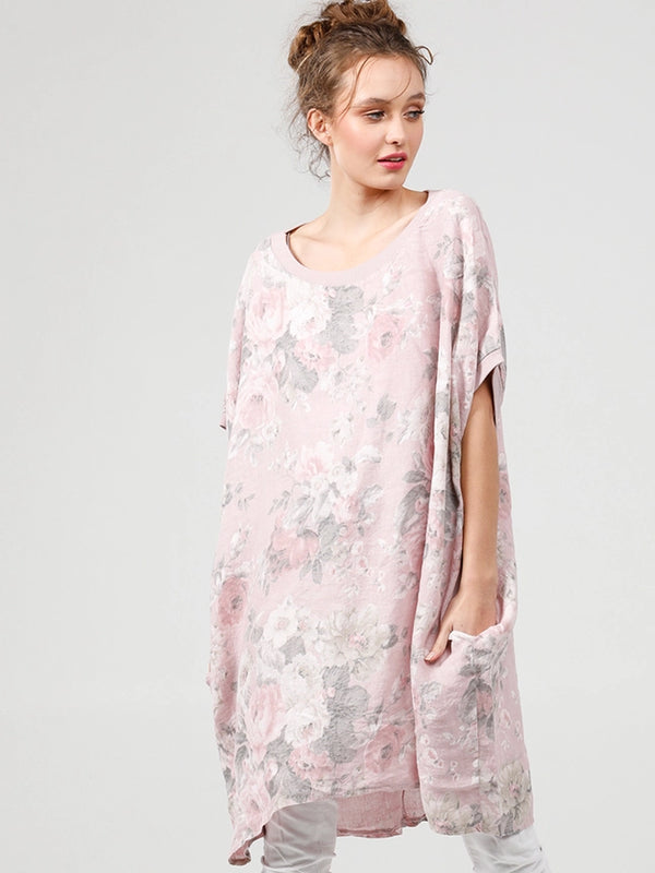 5202 Rosabella Romantic Floral Top/Dress-Pink