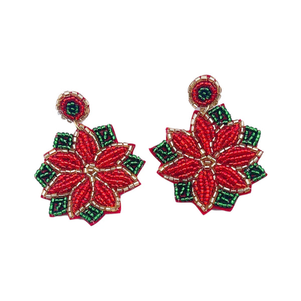 0A Poinsettia Earrings