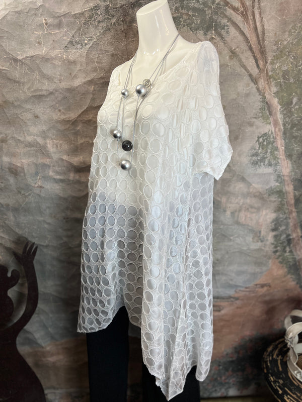 AD1040 Orbit Shirt Dress-Ivory