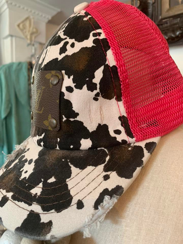 022 LV Inspired Baseball Hats-PINK Cow